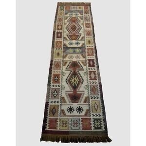 Pottery Barn Gianna Kilim Indoor Outdoor Runner Rug Southwestern Boho Tribal Eco